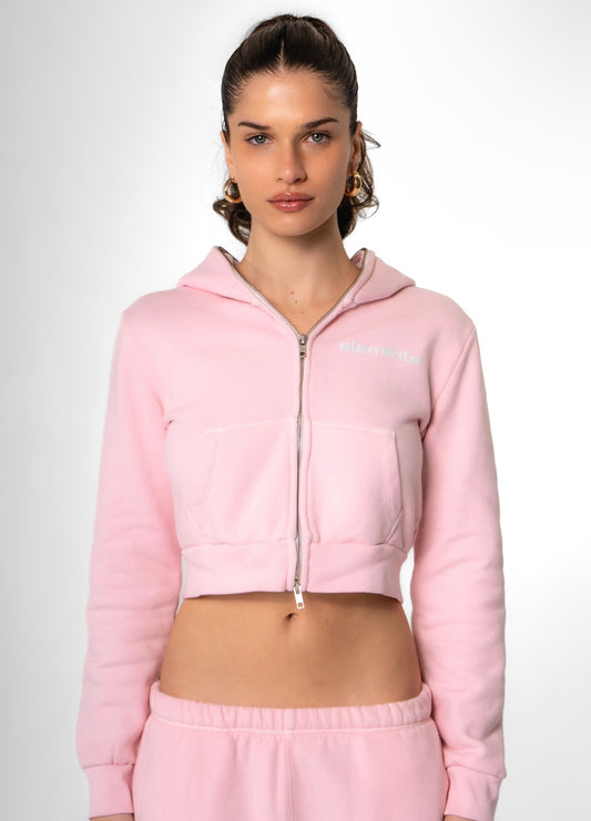 CROPPED ZIP UP HOODIE