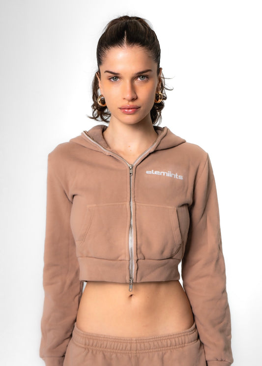 CROPPED ZIP UP HOODIE